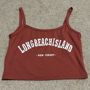 Romwe Long Beach Island Cropped Tank